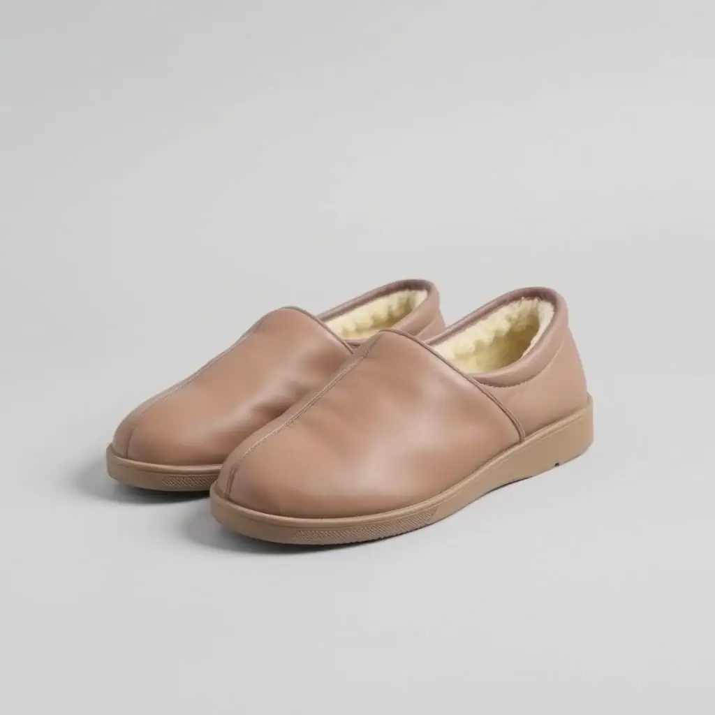 Faux Leather House Slippers